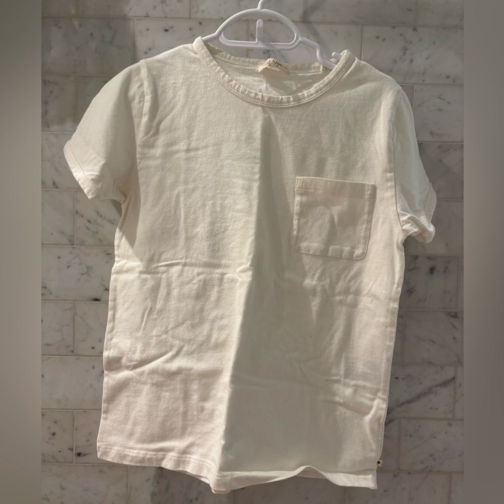 Sezane Cream Kids Short Sleeve Tee
